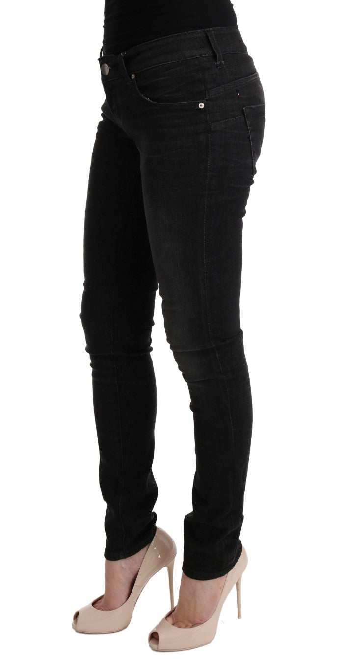 Eight Black Denim Cotton Pants Slim Fit Jeans
